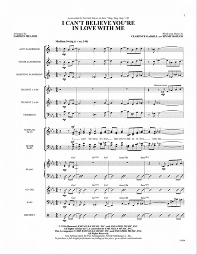 I Can't Believe That You're in Love with Me: Score