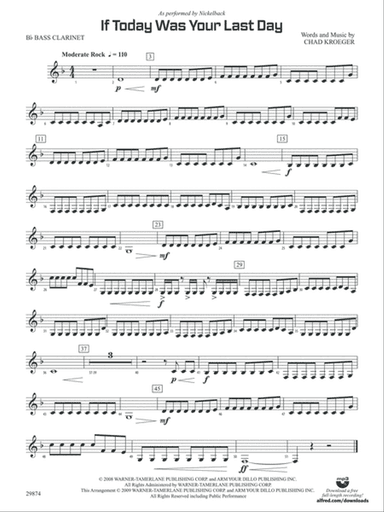 If Today Was Your Last Day: B-flat Bass Clarinet