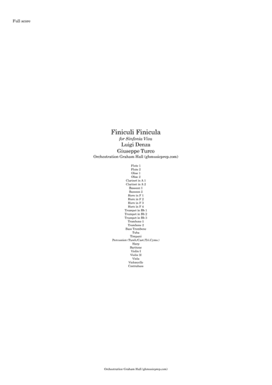 Finiculi Finicula for orchestra & Baritone (for Sinfonia Viva)