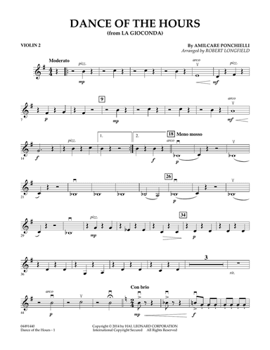Dance of the Hours (arr. Robert Longfield) - Violin 2