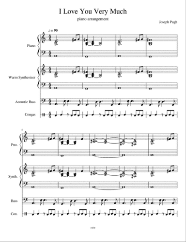 I Love You Very Much/Piano Score