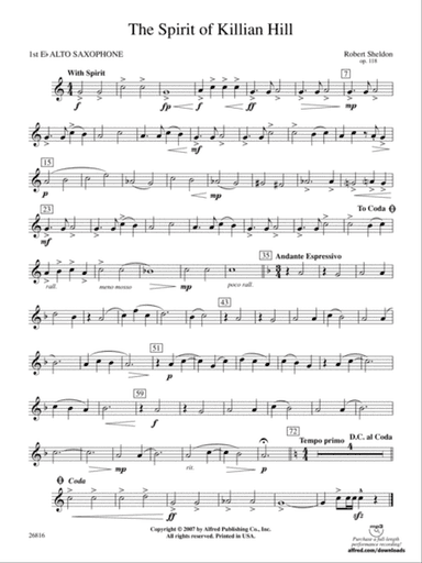 The Spirit of Killian Hill: E-flat Alto Saxophone