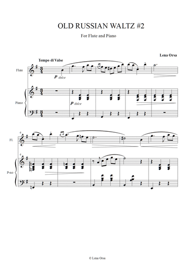 Old Russian Waltz #2 for Flute and Piano