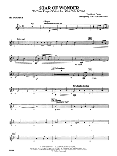 Star of Wonder: 1st F Horn
