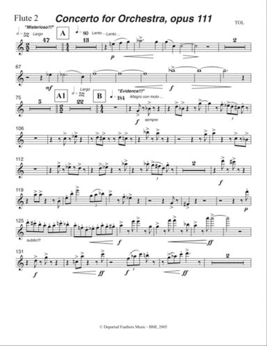 Concerto for Orchestra, opus 111 (2005) Flute part 2
