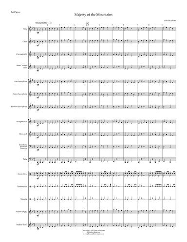 Majesty of the Mountains - for concert band