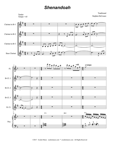 Shenandoah (for Clarinet Choir and Piano)