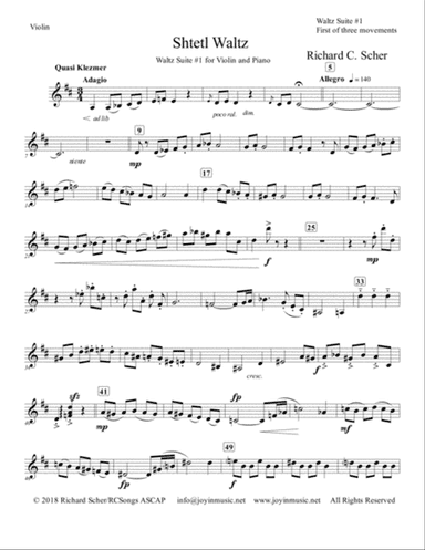 Shtetl Waltz - Violin part