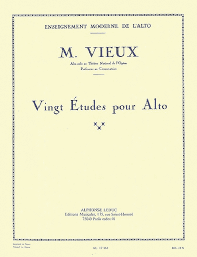 Vingt Etudes pour Alto