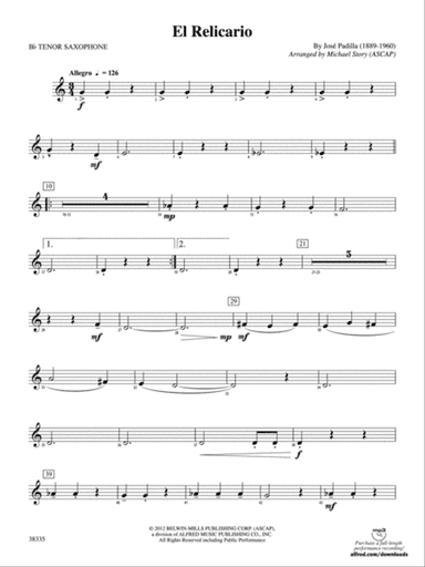 El Relicario: B-flat Tenor Saxophone
