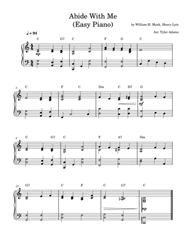 Abide With Me (Easy Solo Piano)