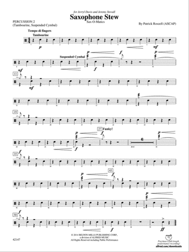 Saxophone Stew: 2nd Percussion