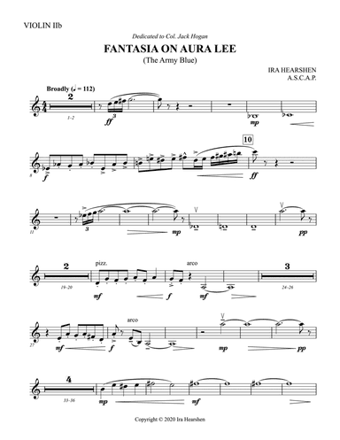 Fantasia on Aura Lee: Violin 2 Section