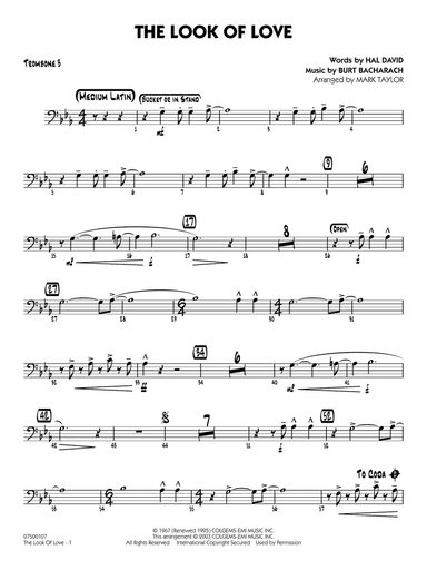 The Look of Love (arr. Mark Taylor) - Trombone 3