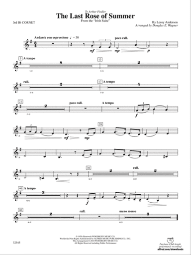 The Last Rose of Summer (from the Irish Suite): 3rd B-flat Cornet