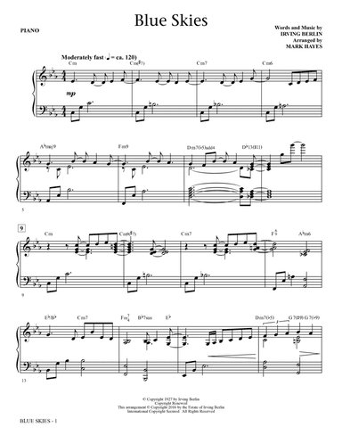Blue Skies (arr. Mark Hayes) - Piano