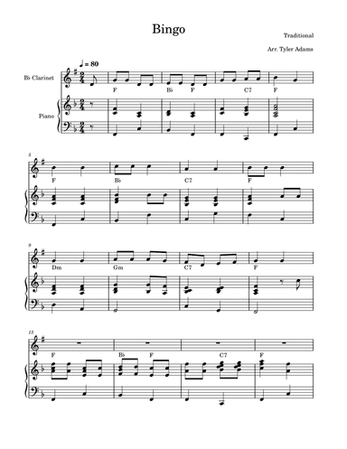 Bingo (Clarinet and Piano)
