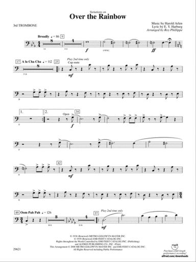 Over the Rainbow (from The Wizard of Oz), Variations on: 3rd Trombone