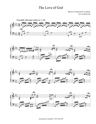 The Love of God (Hymn Arrangement for Advanced Solo Piano in "Father's Love")