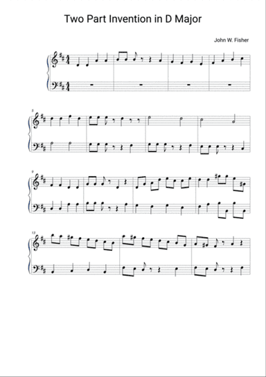 Two Part Invention in D Major