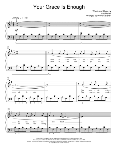 Your Grace Is Enough (arr. Phillip Keveren)