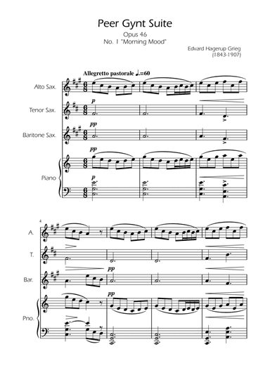 Morning Mood - Sax Trio w/ Piano