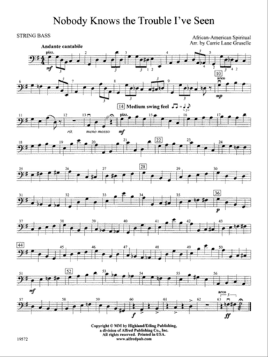 Nobody Knows the Trouble I've Seen: String Bass