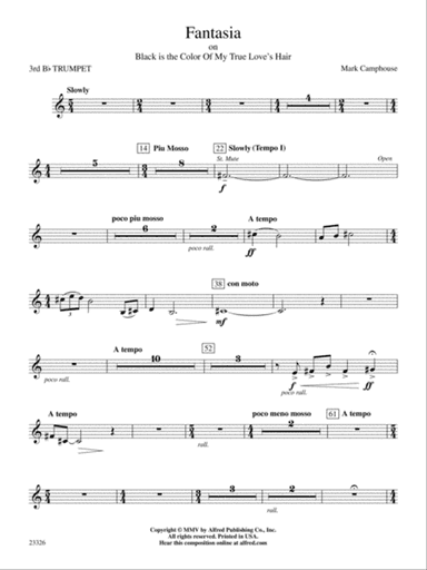Fantasia (on "Black Is the Color of My True Love's Hair"): 3rd B-flat Trumpet