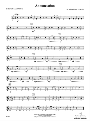 Annunciation: B-flat Tenor Saxophone