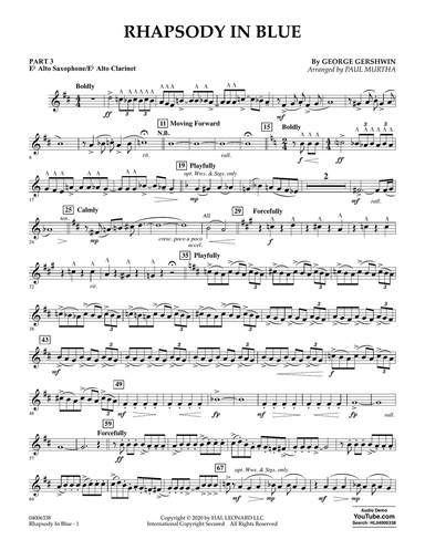 Rhapsody in Blue (arr. Paul Murtha) - Pt.3 - Eb Alto Sax/Alto Clar.