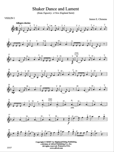 Shaker Dance and Lament: 1st Violin
