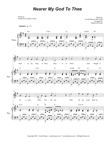 Nearer My God To Thee (Vocal solo - (High Key)