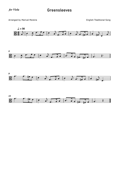 Greensleeves - Viola solo
