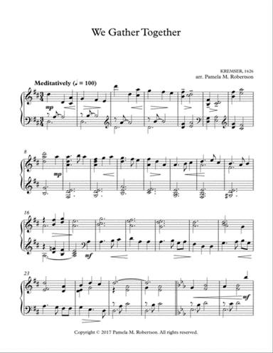 We Gather Together - Piano Solo