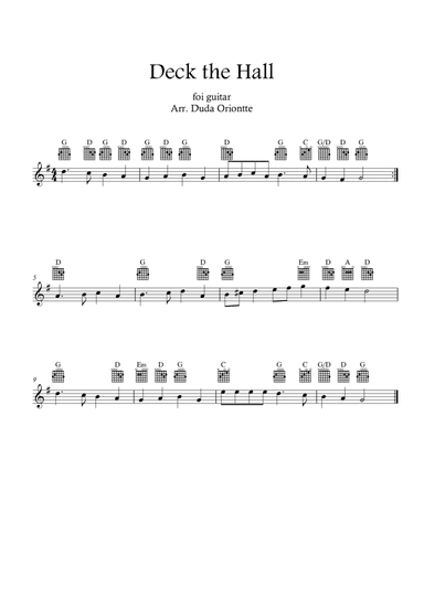 Deck the Halls (G major - guitar TABS - no lyrics)