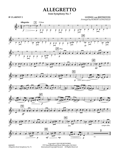 Allegretto (from Symphony No. 7) - Bb Clarinet 2