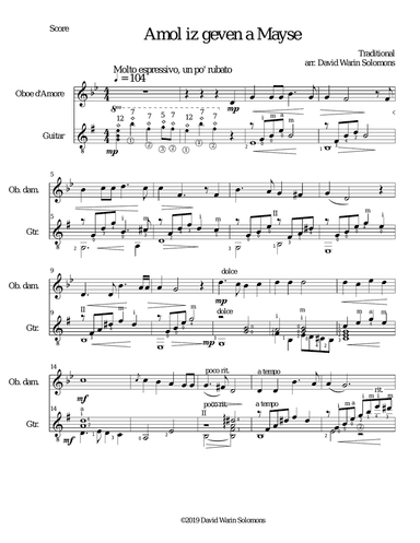 Amol iz geven a Mayse for oboe d'amore and classical guitar