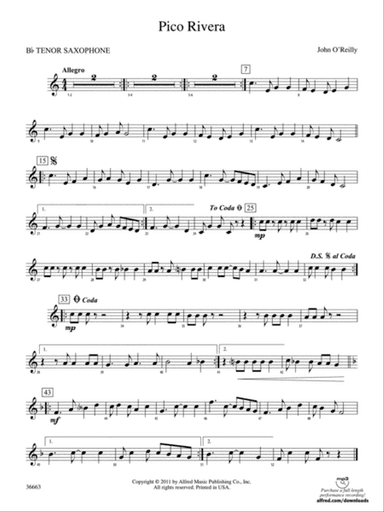 Pico Rivera: B-flat Tenor Saxophone