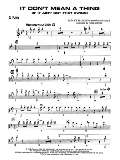 It Don't Mean a Thing (If It Ain't Got That Swing): Flute