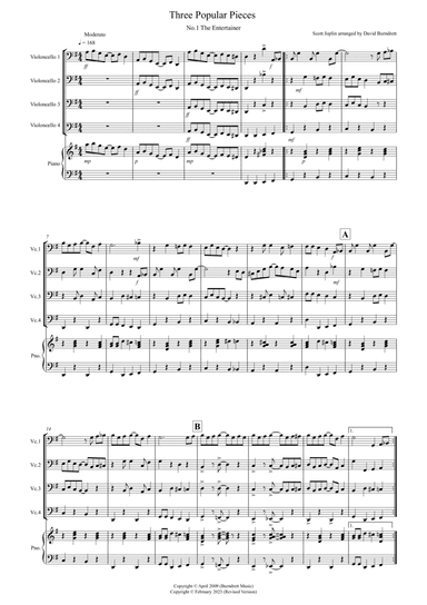 3 Popular Pieces for Cello Quartet
