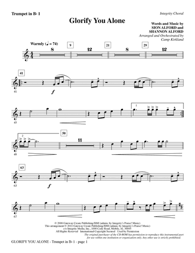 Glorify You Alone - Bb Trumpet 1