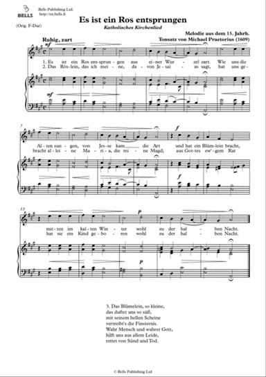 Es ist ein Ros entsprungen (Solo song) (A Major)