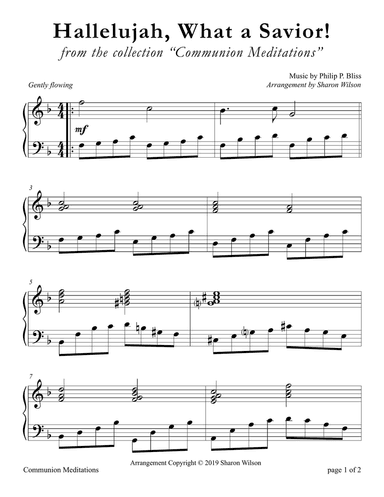 Hallelujah, What a Savior! (LARGE PRINT Piano Solo)