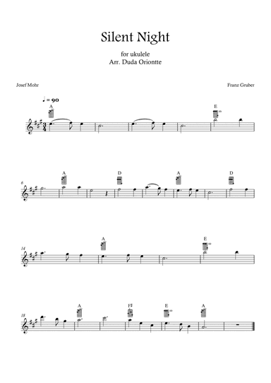 Silent Night (A major - TABS - no lyrics)