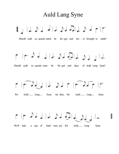 Auld Lang Syne - Floating Notes Version