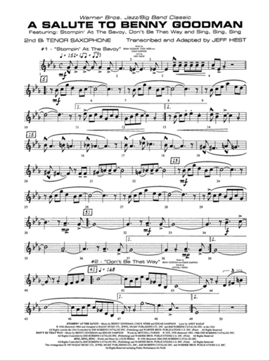 A Salute to Benny Goodman: 2nd B-flat Tenor Saxophone