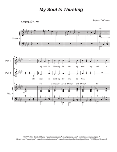 My Soul Is Thirsting (2-part choir)