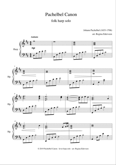 Pachelbel Canon - folk harp solo