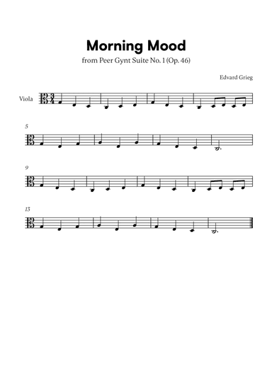 Edvard Grieg - Peer Gynt Suite Morning Mood (for Viola Solo)