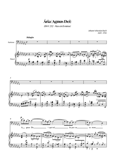 Aria (Agnus dei) da missa em si Menor (BACH) - Baritone_Abm